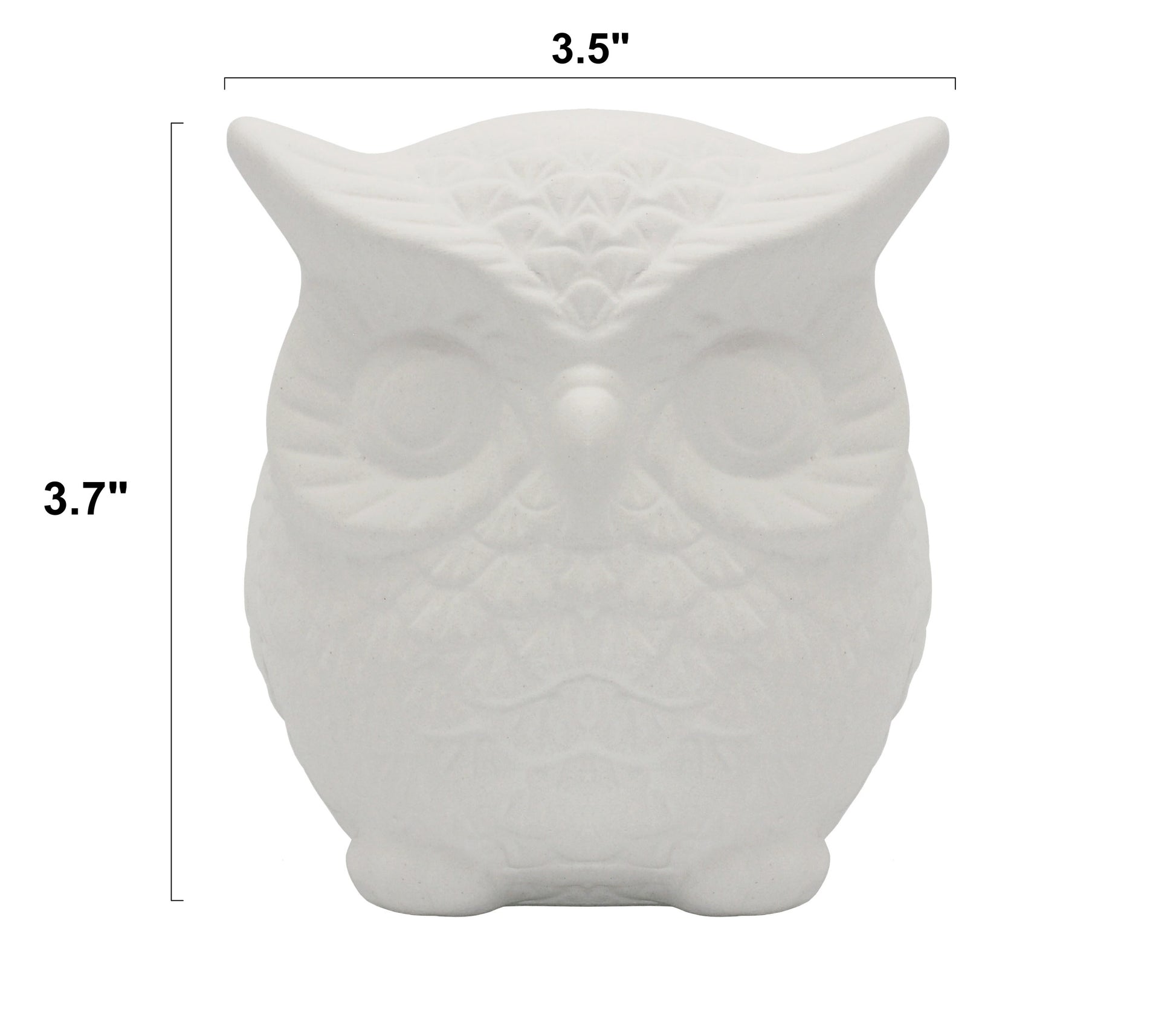 4 Pack of Ready to Paint Ceramic Bisque Owl Shape Figurines - detail