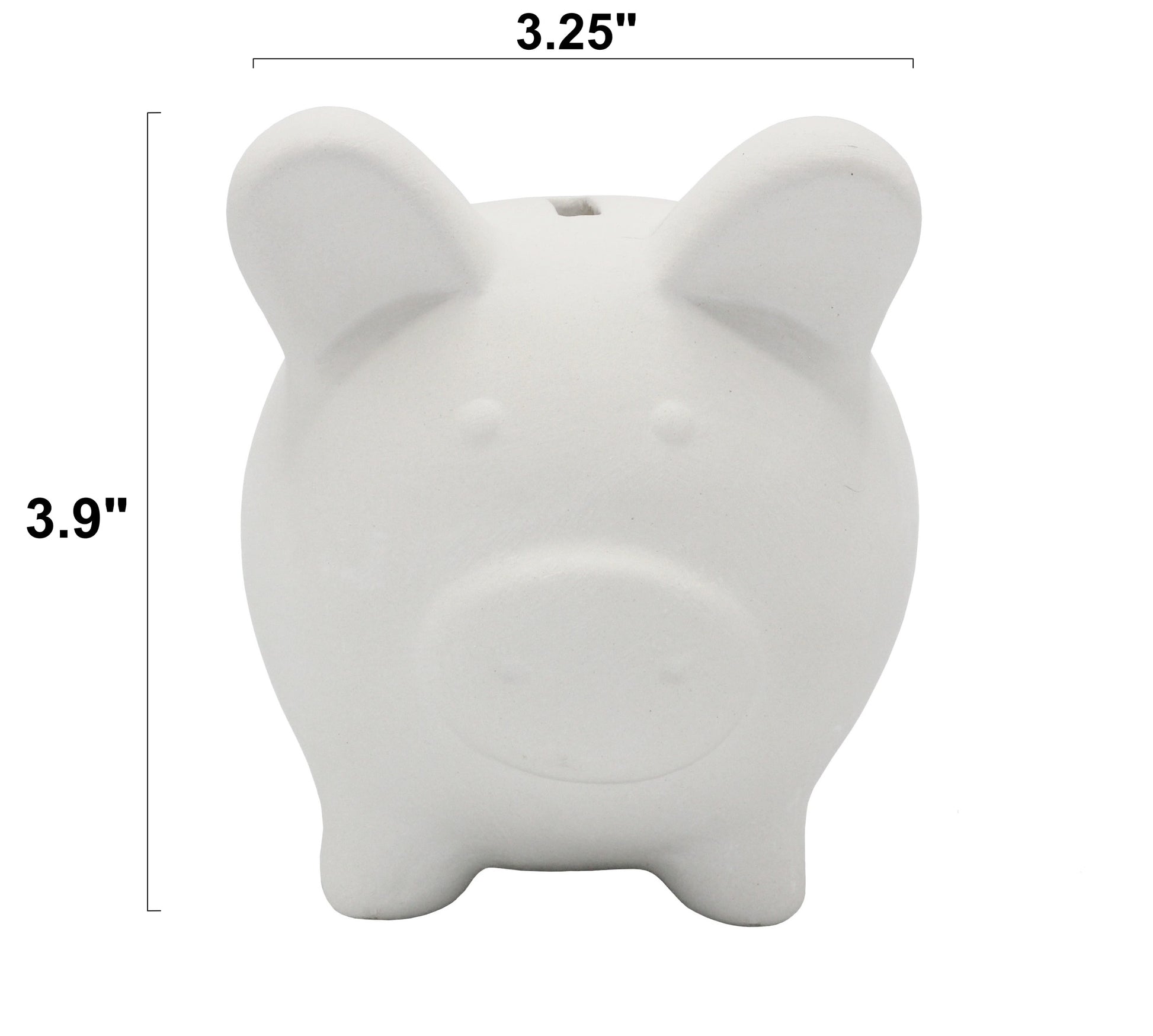 4 Pack of Ready to Paint Ceramic Bisque Piggy Banks - detail