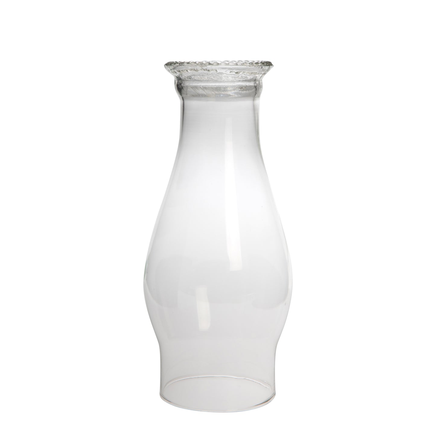 Glass Chimney with Beaded Top - Elegantly Crafted Replacement for Vintage Oil