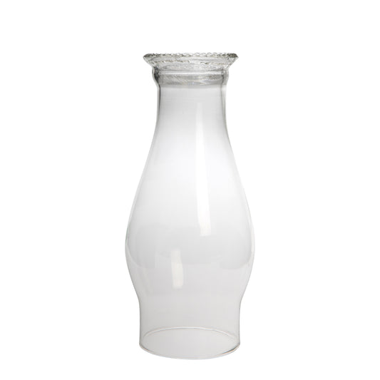 Glass Chimney with Beaded Top - Elegantly Crafted Replacement for Vintage Oil