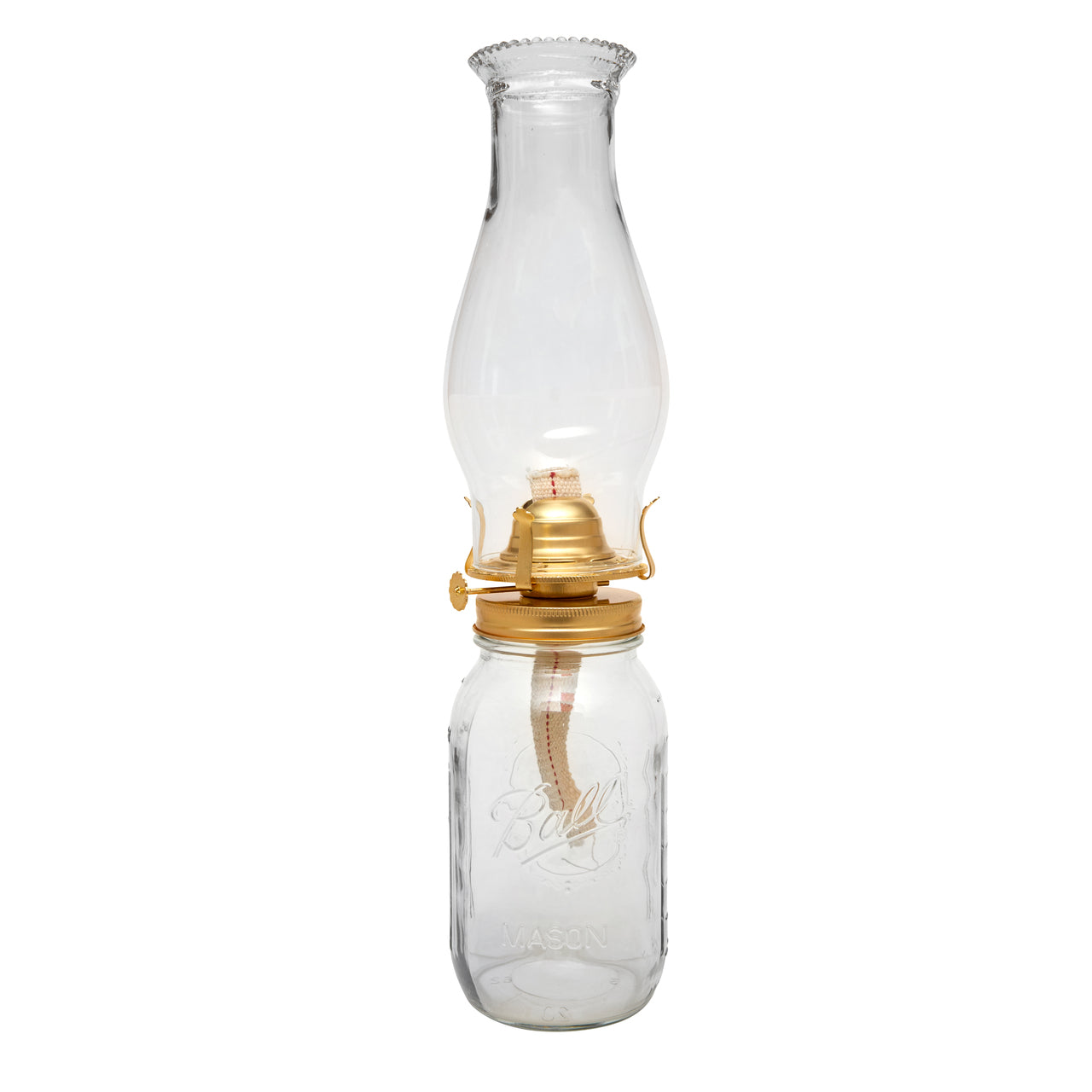 Brass Plated Oil Burner for Mason Jars - Turn Any Mason Jar into a Vintage Lamp - detail