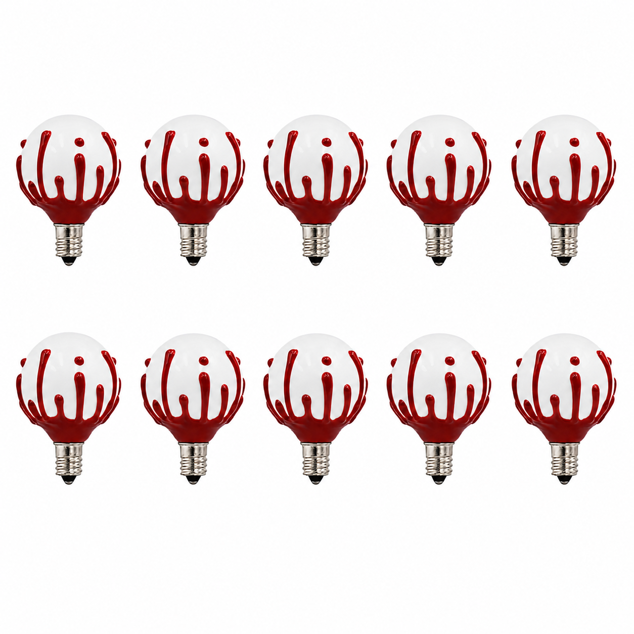 Creative Hobbies G40 Red Drip Halloween LED Bulbs 0.4W 120V E12 - 10 Pack