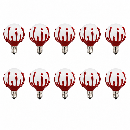 Creative Hobbies G40 Red Drip Halloween LED Bulbs 0.4W 120V E12 - 10 Pack