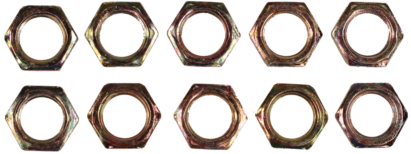 Creative Hobbies ELY233 - Steel Hex Lock Nut Fasteners - Yellow Zinc Coated, - side view