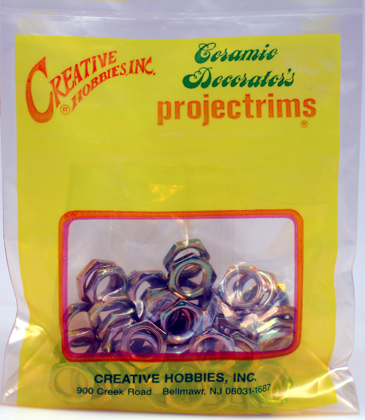 Creative Hobbies ELY233 - Steel Hex Lock Nut Fasteners - Yellow Zinc Coated, - detail