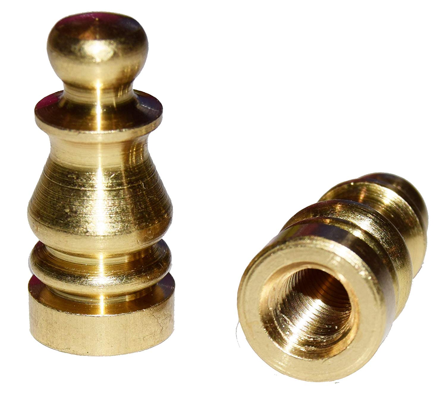 Solid Brass Lamp Shade Finial ELY505 -1 inch Tall, Brass Plated, Pack of 2 - detail