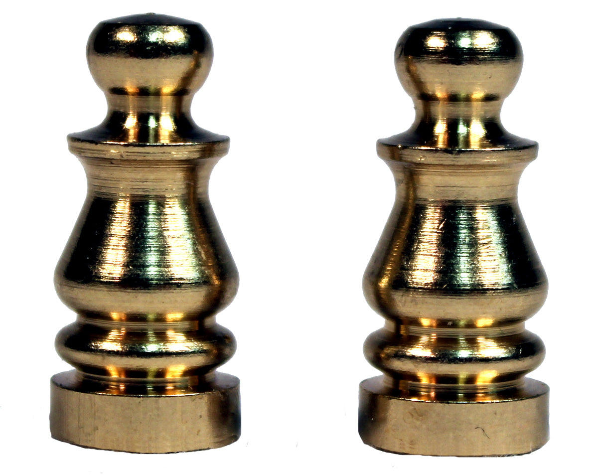 Solid Brass Lamp Shade Finial ELY505 -1 inch Tall, Brass Plated, Pack of 2