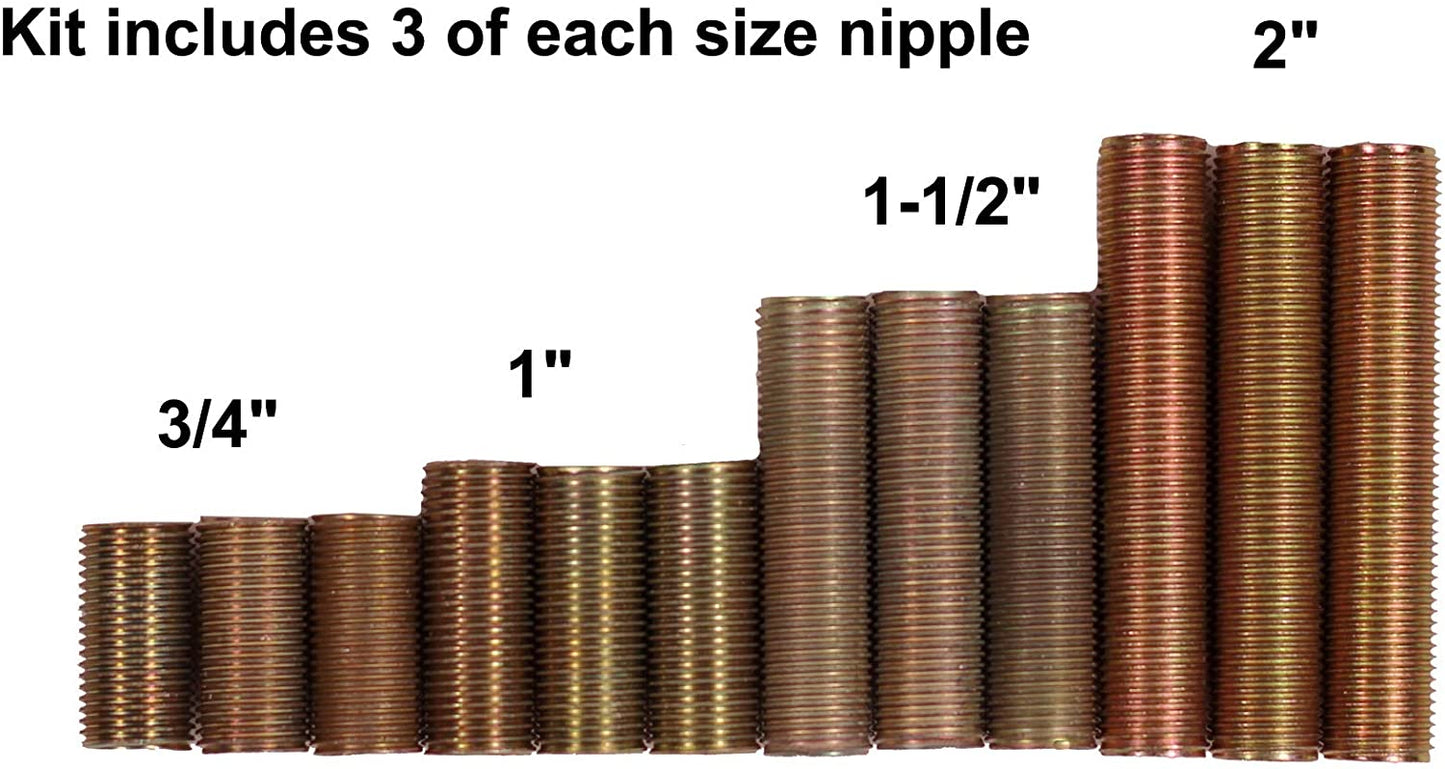 ELYPACK - 28 Piece Lamp Repair Hardware Assortment Pack, Includes Pipe Nipples, - side view