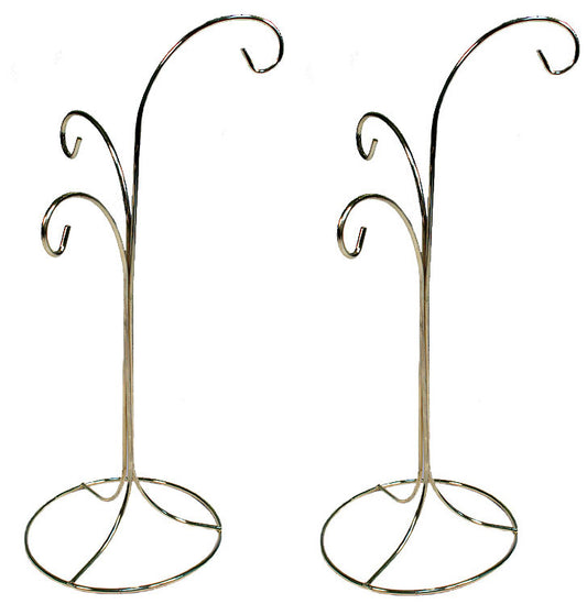 Ornament Display Stand Holder Hanger has 3 Hooks, 13" Tall -Pack of 2 Stands - glass