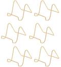 Brass Twisted Wire Easels - 3 Inch Gold Plate Stands for Display, Picture Frames, Decorative Plates, and Collectibles | 6 Pack