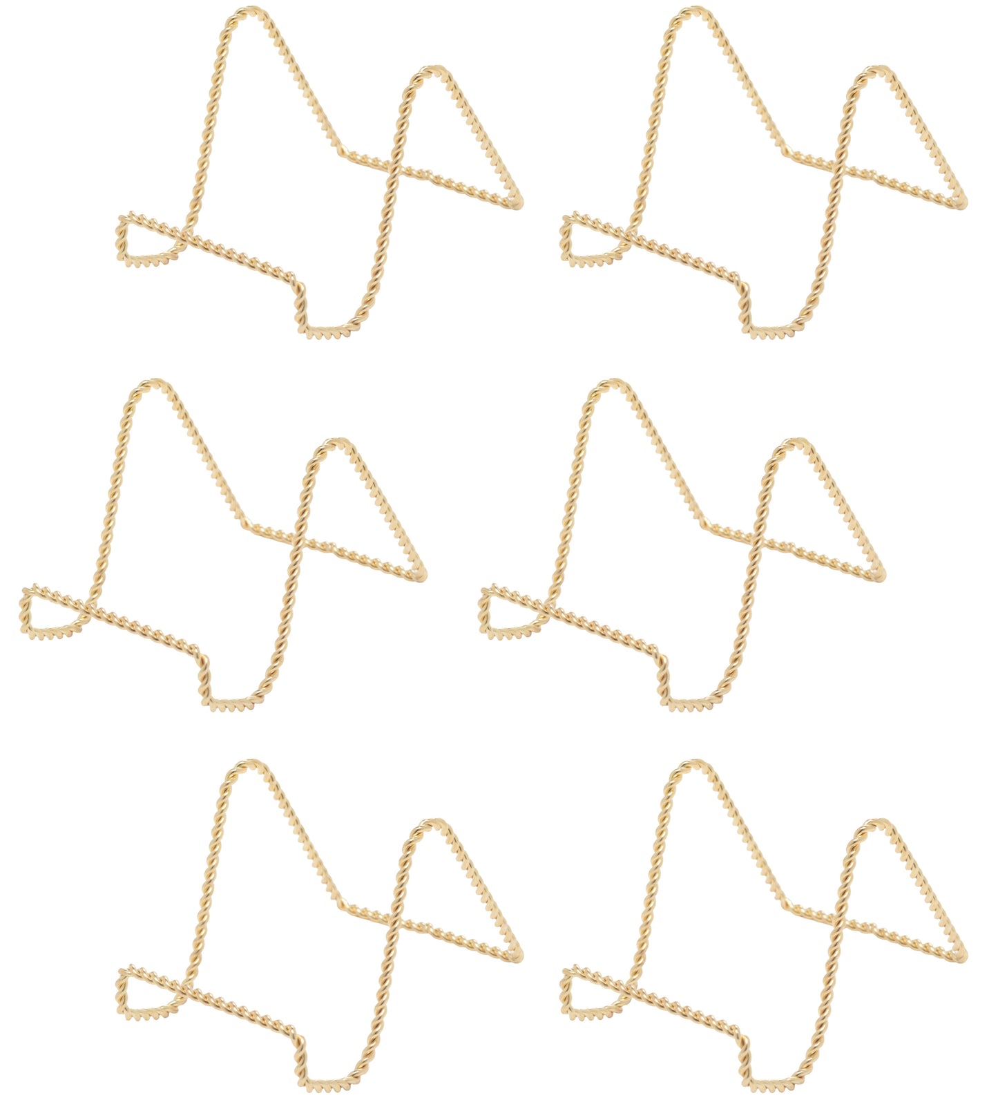 Brass Twisted Wire Easels - 3 Inch Gold Plate Stands for Display, Picture