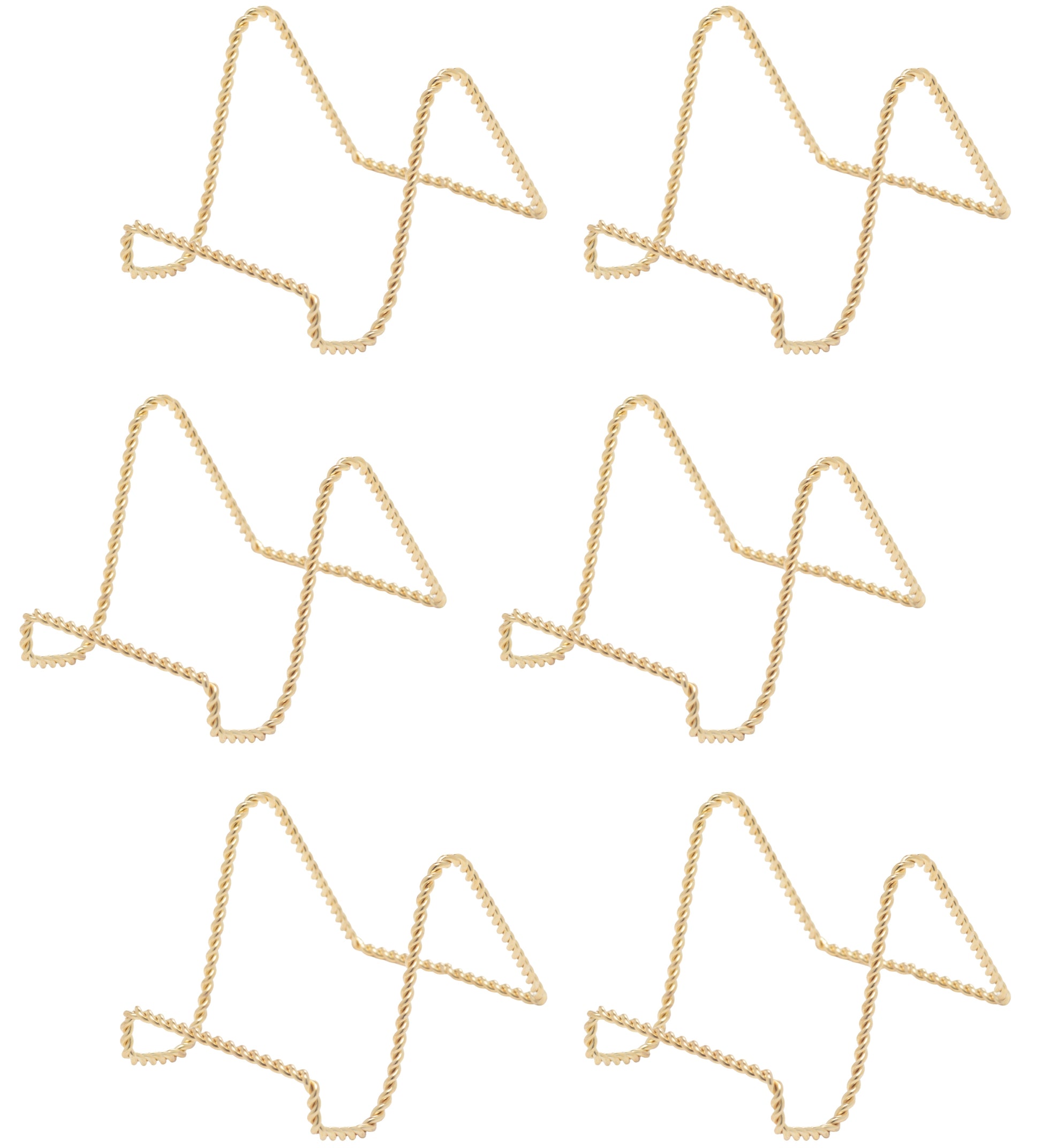 Brass Twisted Wire Easels - 3 Inch Gold Plate Stands for Display, Picture