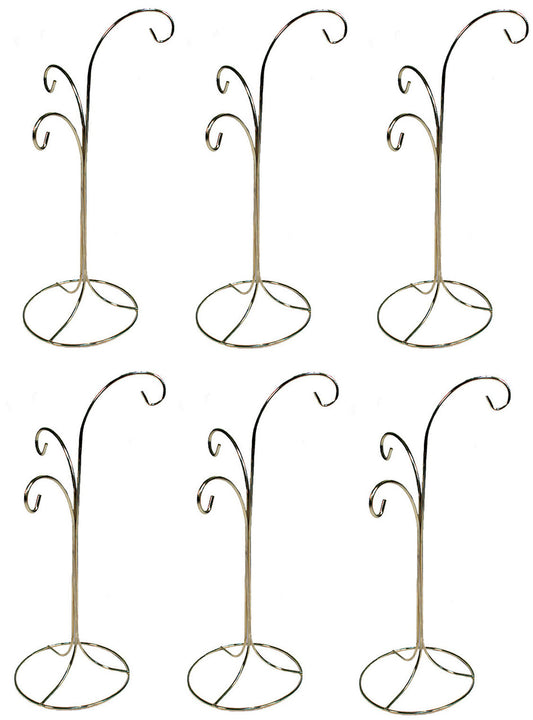 ORNAMENT DISPLAY STAND HOLDERS~w/ 3 HOOKS ~ LOT OF 6 - glass
