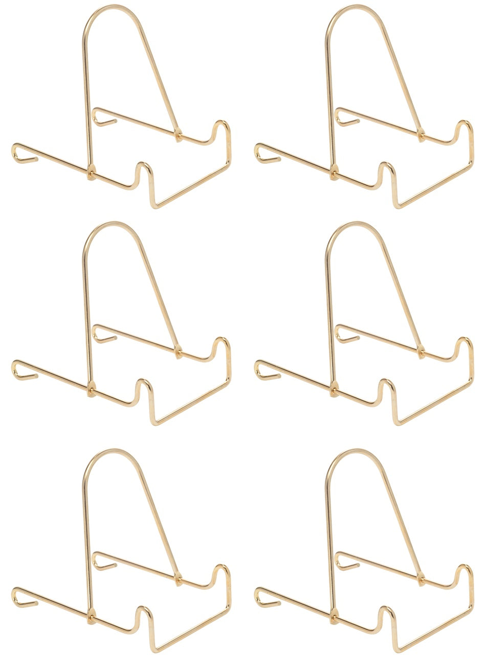 4 Inch Adjustable Wire Stands - Brass Finish Display Holder for Picture Frames,