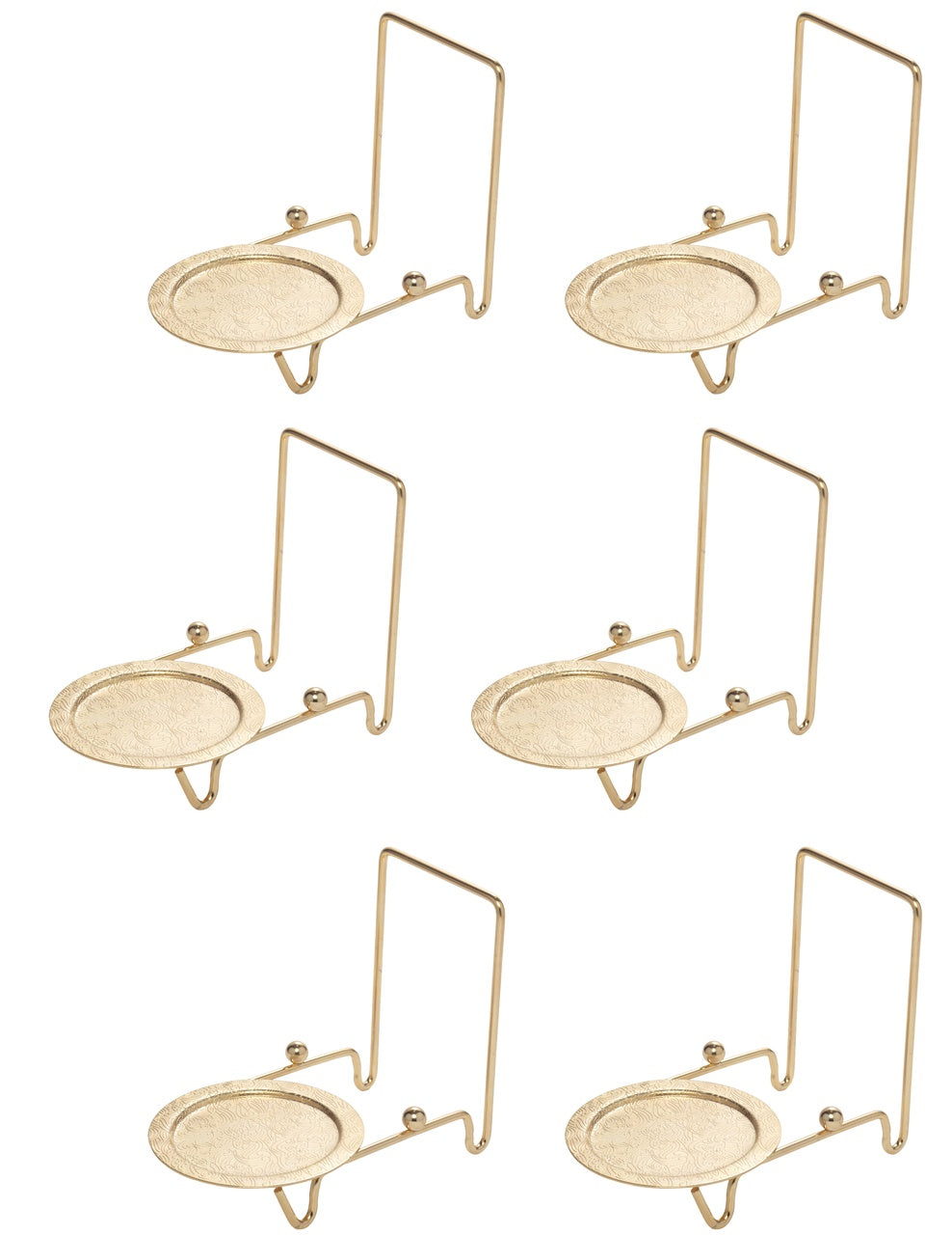 Etched Base Cup & Saucer Stand - Elegant Display Holder for Tea Sets, Plates, - brass
