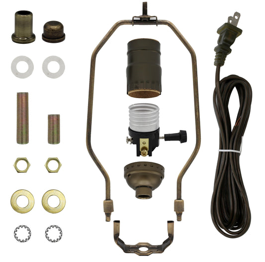 Floor Lamp Making Kit - Repair or Rewire Lamps with All Premium Essential - brass, for diy