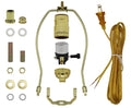 Floor Lamp Making Kit - Repair or Rewire Lamps with All Premium Essential Parts, 10 Inch Harp and Extra Long 12 Foot Cord Included (Gold)