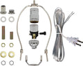 Floor Lamp Making Kit - Repair or Rewire Lamps with All Premium Essential Parts, 10 Inch Harp and Extra Long 12 Foot Cord Included (Silver)