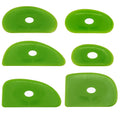 Green Medium Firm Silicone Pottery Ribs | Ultimate Ceramic Sculpting Tools Set for Smooth Finishing and Removing Finger Marks (All 6)