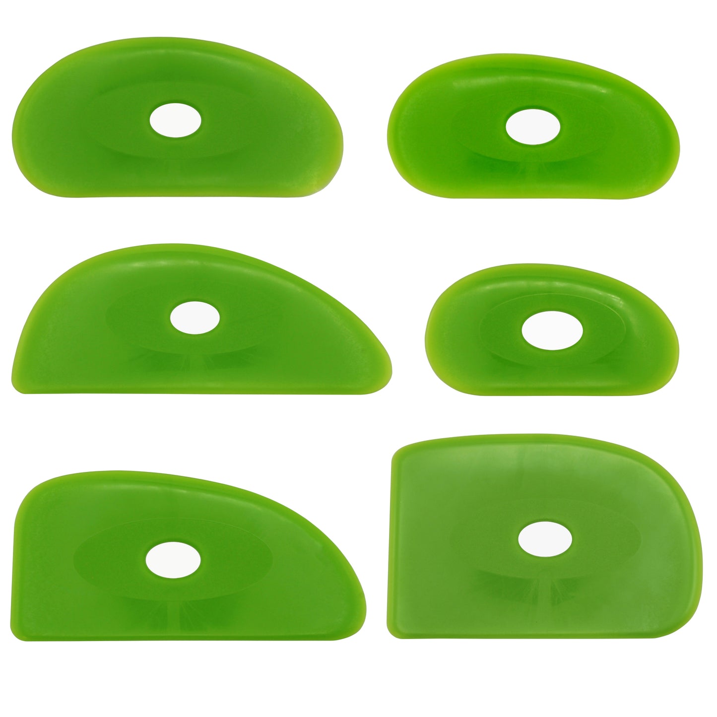 Green Medium Firm Silicone Pottery Ribs - ceramic, for sculpting