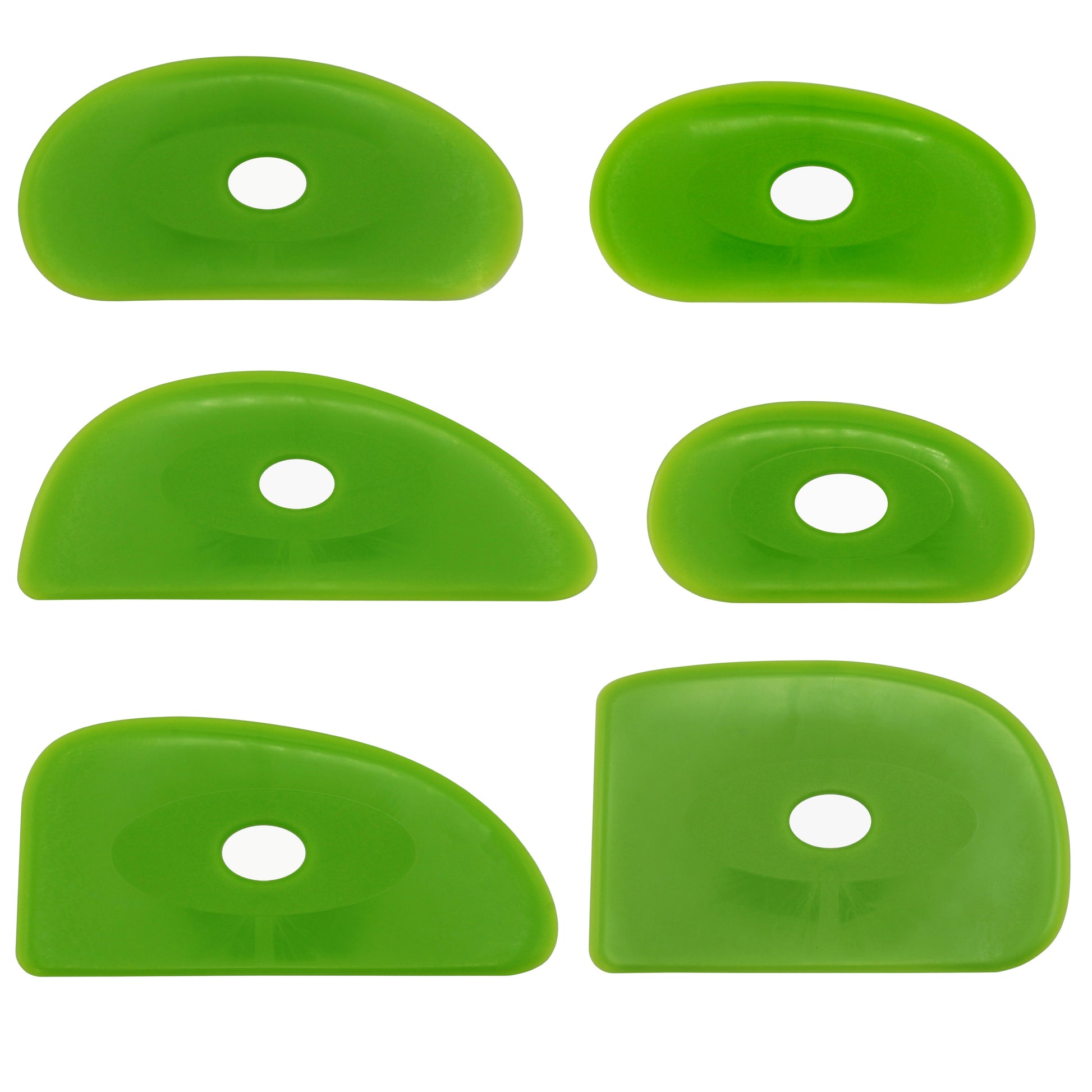 Green Medium Firm Silicone Pottery Ribs - ceramic, for sculpting