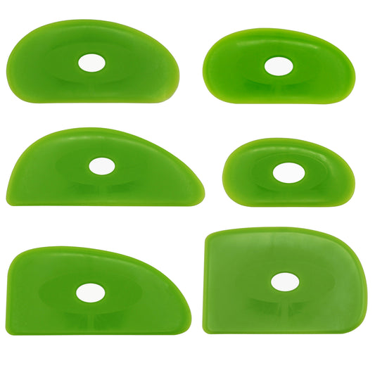 Green Medium Firm Silicone Pottery Ribs - ceramic, for sculpting