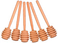 Creative Hobbies 6 Inch Wood Honey Dipper Stick Server for Honey Jar Dispense Drizzle Honey New -Pack of 6