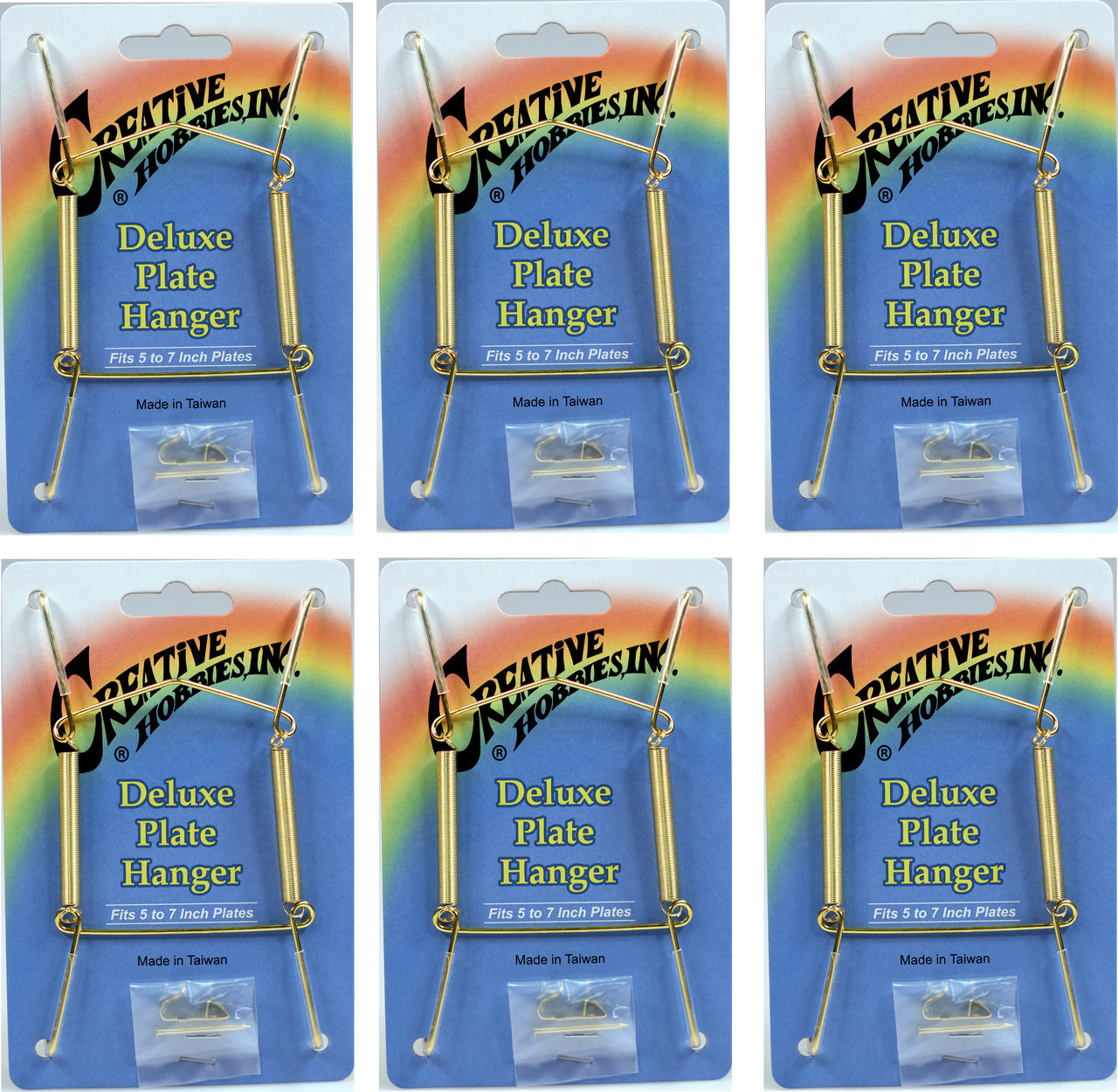 Creative Hobbies Deluxe Plate Display Hangers, Spring Style, Expandable to Hold - brass