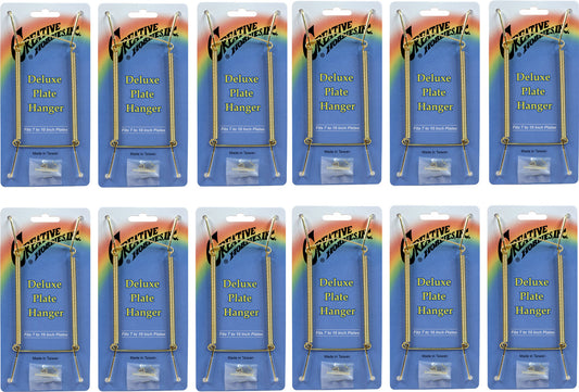 Creative Hobbies Plate Display Hangers, Spring Style, Expandable to Hold 8 to - brass