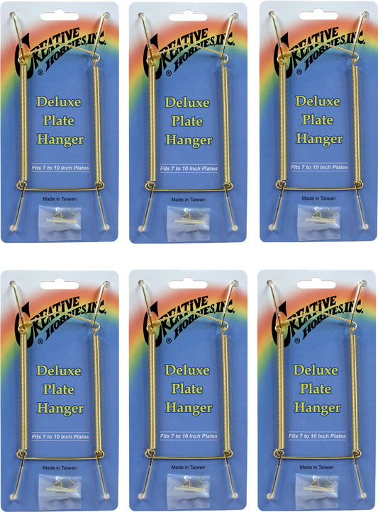 Creative Hobbies Plate Display Hangers, Spring Style, Expandable to Hold 8 to - brass