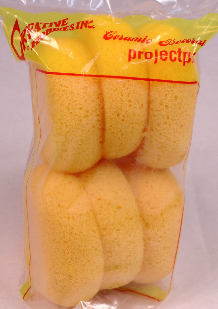 3-1/2 Inch Round Synthetic Silk Sponges for Painting, Crafts, Ceramics, - side view
