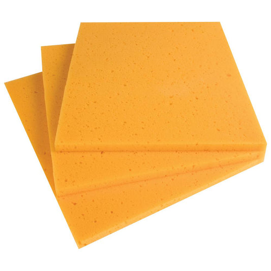 Pack of 3 Synthetic Silk Sponge Sheets -Big 12 x 10 x 1/2 Inch Size for - ceramic, for pottery