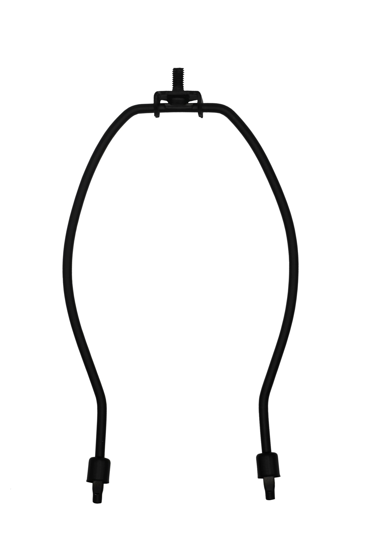8 Inch Lamp Harp, Finial and Harp Base Set, Black Finish - side view