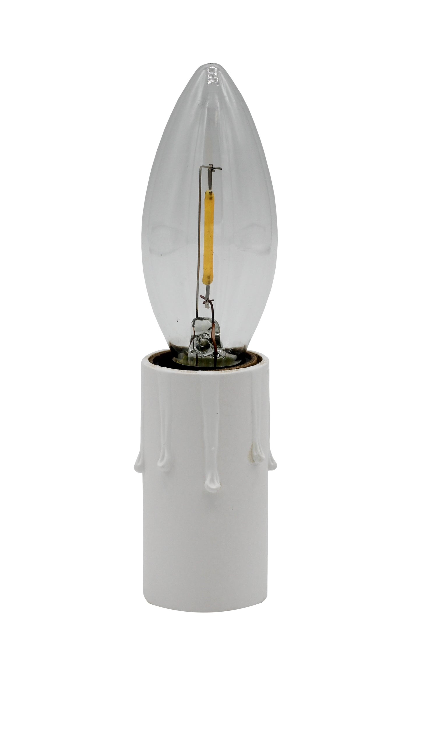 Creative Hobbies 1 3/4 Inch Tall White Drip Candle Socket Covers ~ Candelabra - side view