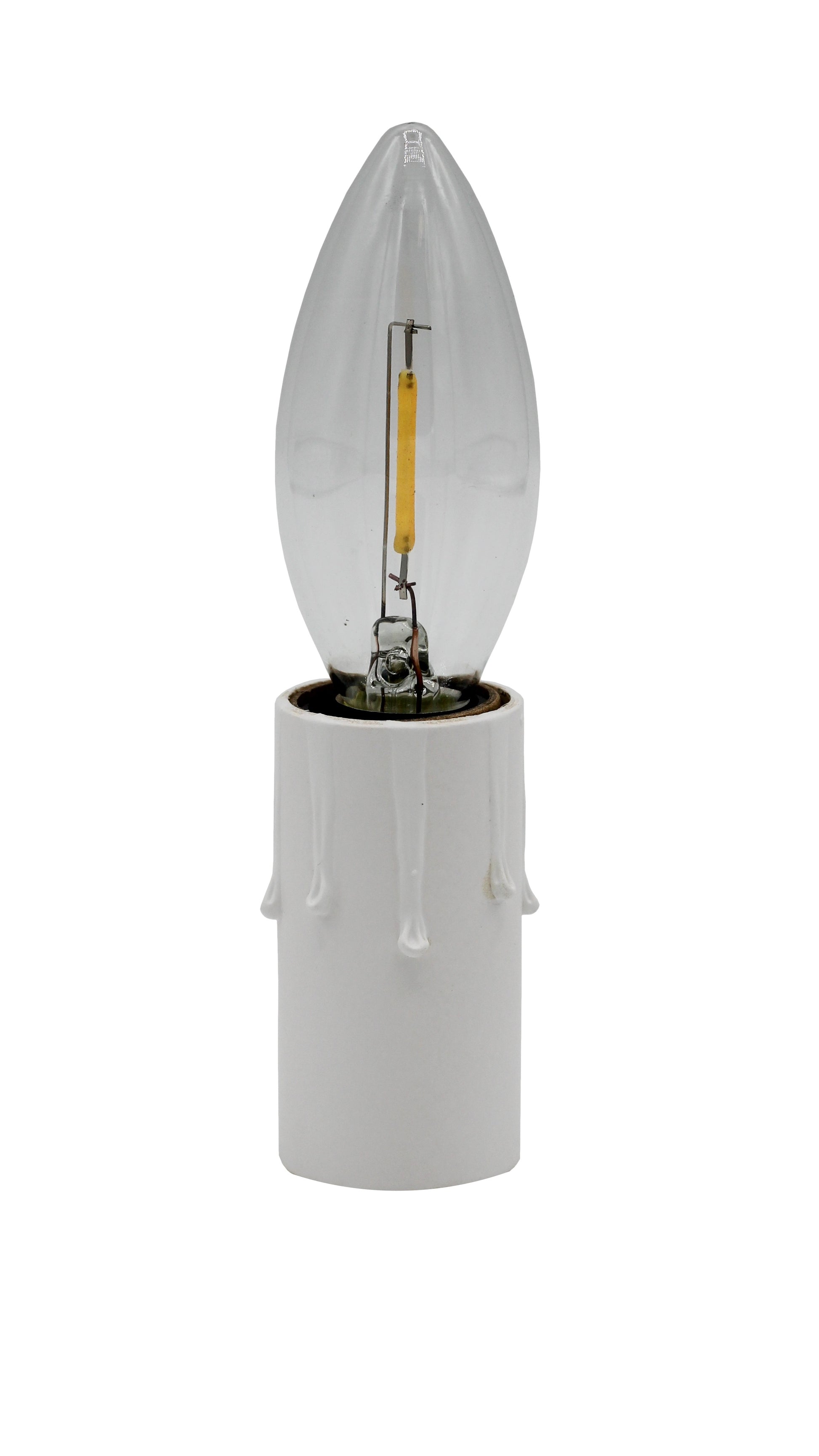 Creative Hobbies 1 3/4 Inch Tall White Drip Candle Socket Covers ~ Candelabra - side view