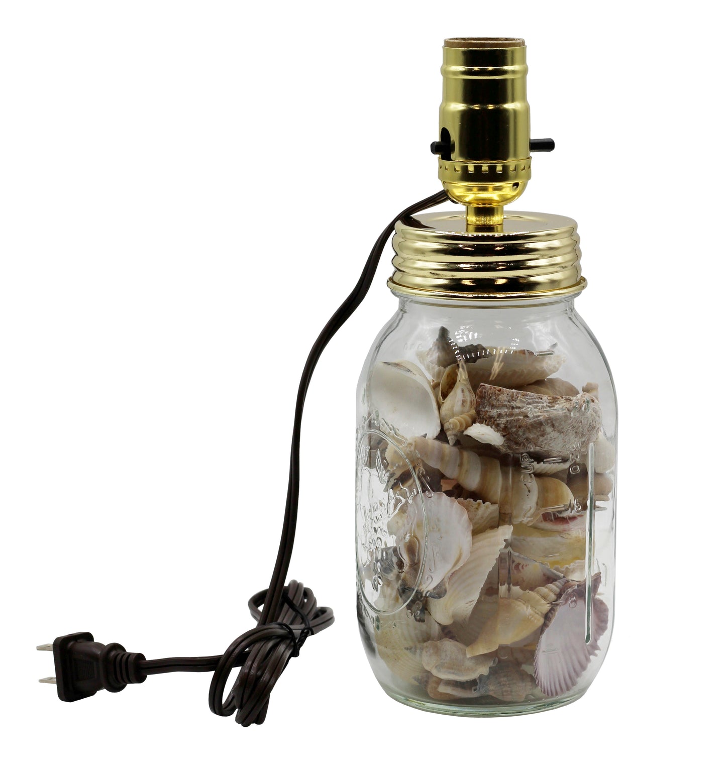 Regular Mouth Mason Jar Lamp Conversion Kit Gold Finish, Pre-Wired! - detail