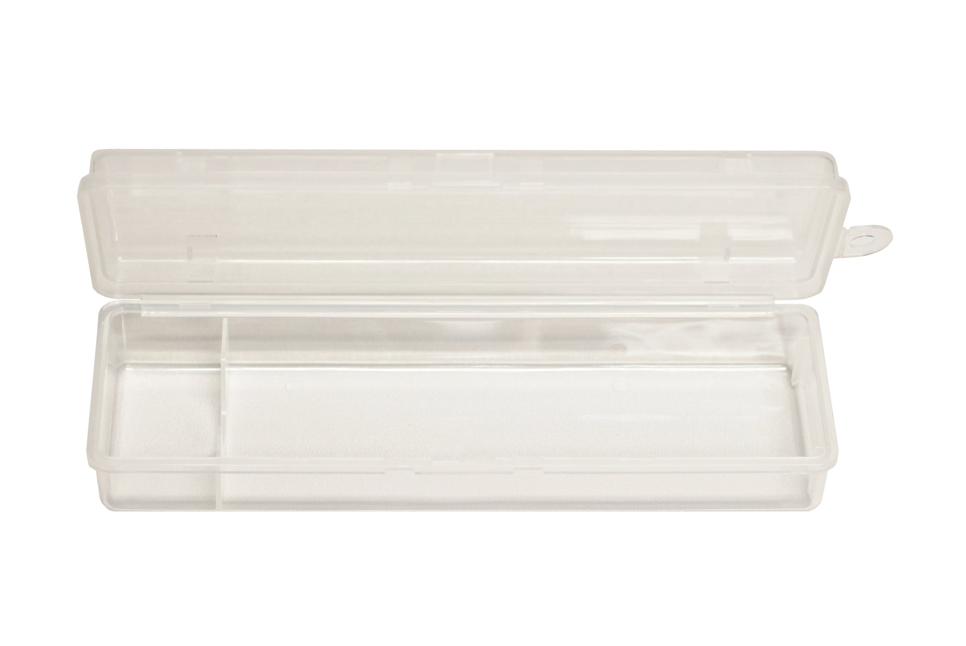 Clear Plastic Pencil Box with Hinged Lid & Snap Closure -for Pencils, Pens, - view 5