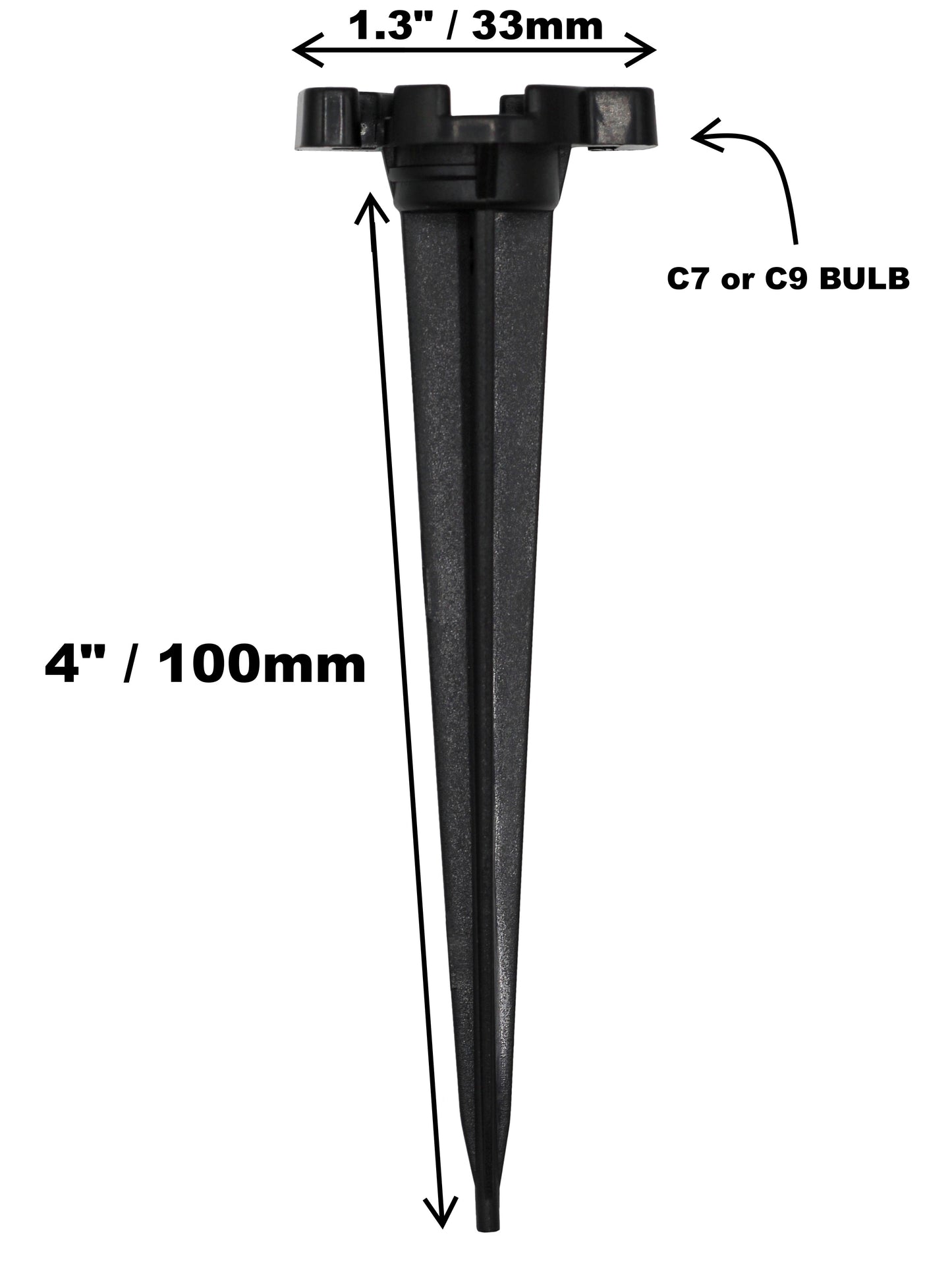 Projectpak 4.5 Inch Christmas Light Stakes for C7 and C9 String Lights, Ground - side view