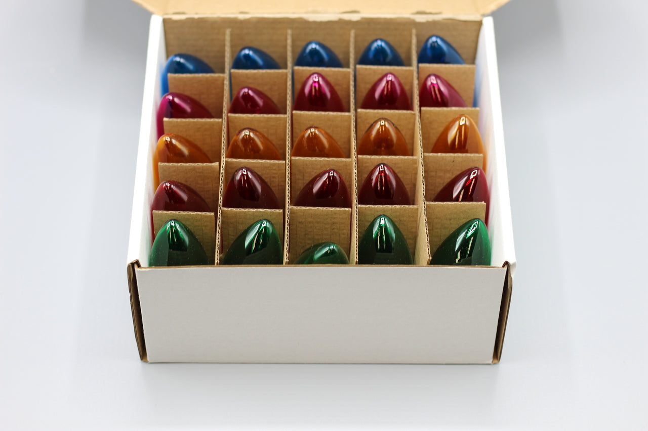 25 Pack C9 Christmas Replacement Light Bulbs - Steady Burning - 7 Watt, - detail