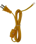 8 Foot Gold Lamp Cord Set with Rotary On/off Switch & End Plug -Wholesale