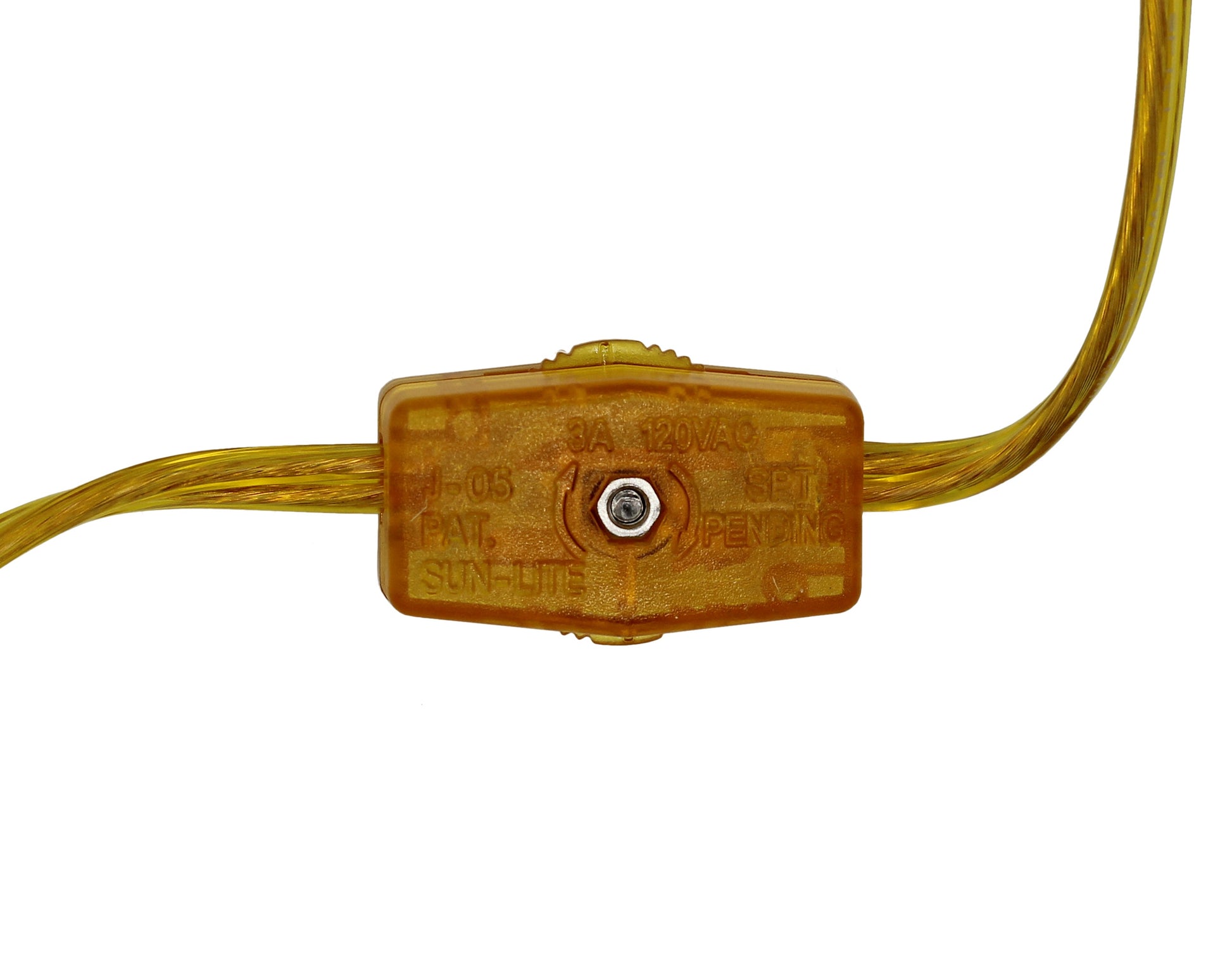 8 Foot Gold Lamp Cord Set with Rotary On/off Switch & End Plug -Wholesale - side view