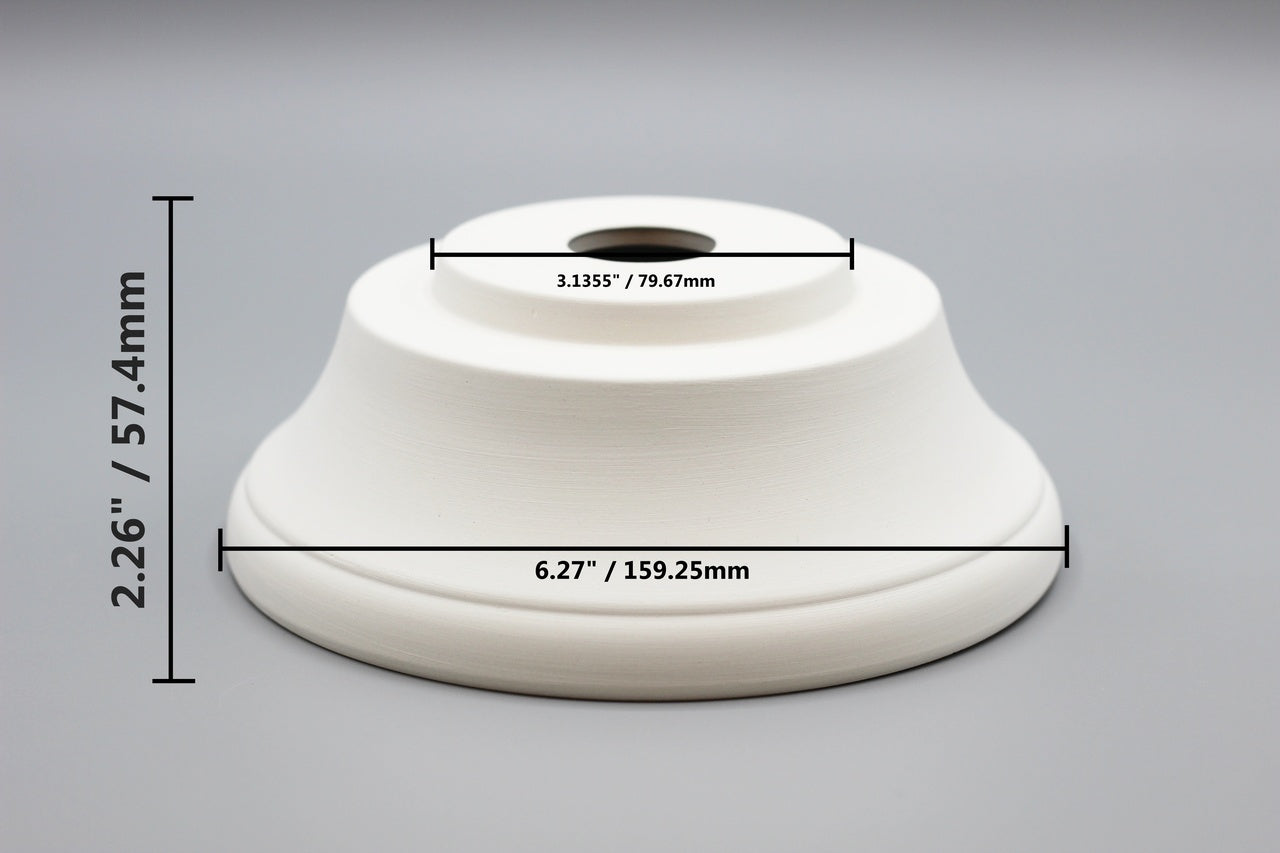 Replacement Base for Large 15.5" Ceramic Christmas Tree, Ready to Paint Bisque - side view