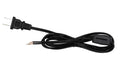 Black Lamp Cord with Rotary Switch, Polarized Plug and Stripped Tinned Ends - 6 Foot
