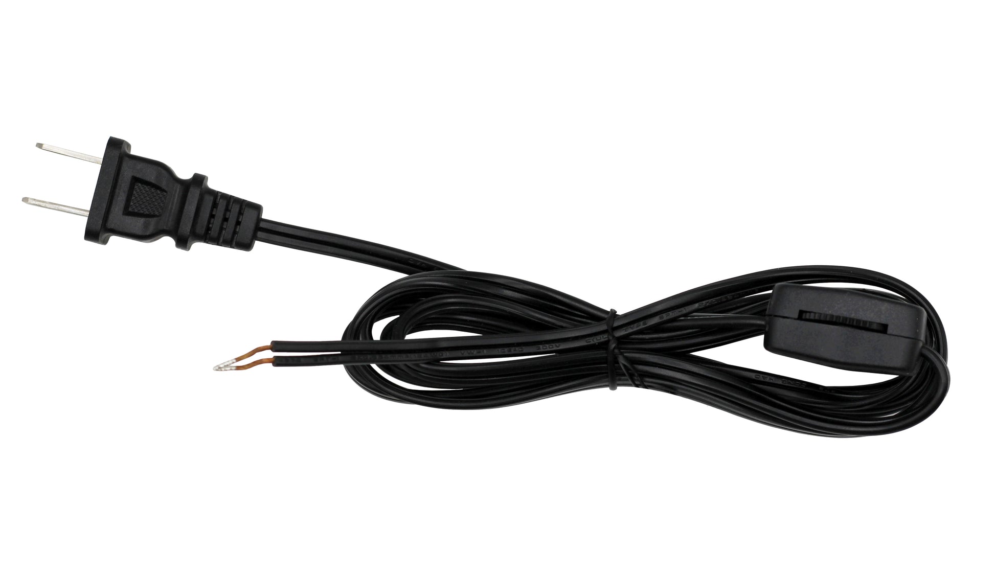 Black 6-foot lamp cord with rotary switch - 1 pack