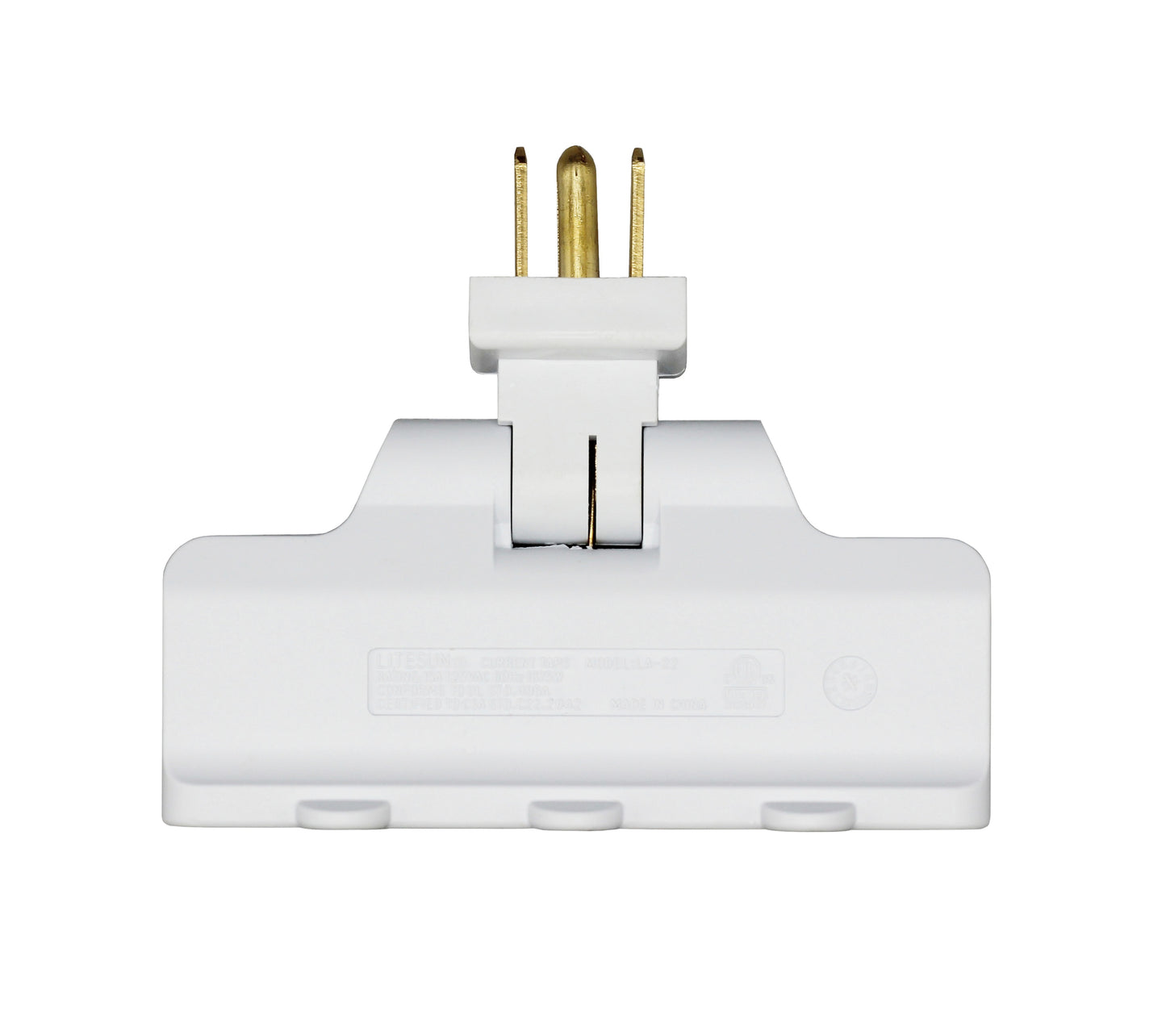 3 Outlet Grounded Swivel Wall Tap Splitter with 180° Rotating Plug, 1 to 3 - view 5