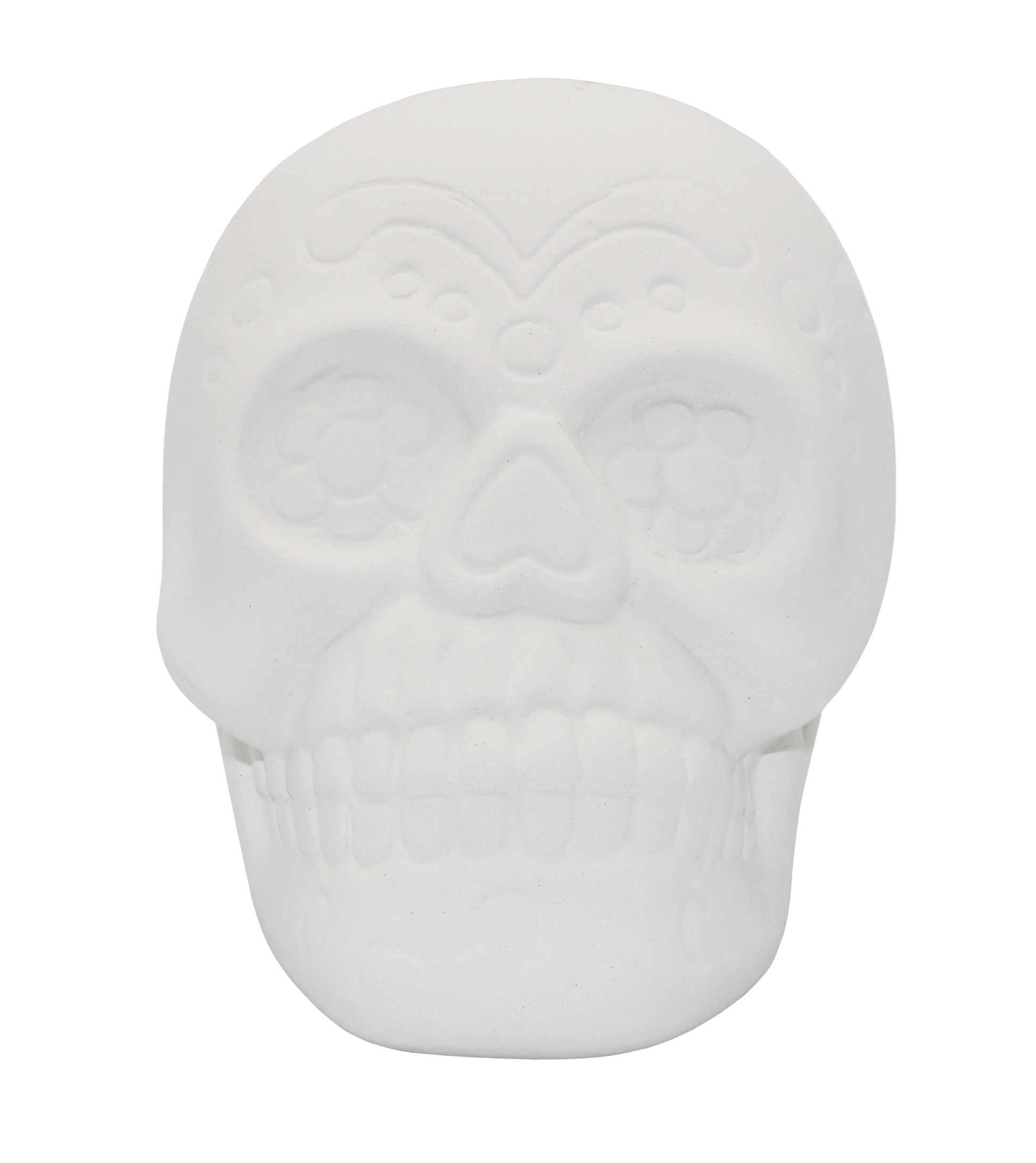 4 Pack of Ceramic Bisque Sugar Skull Shape Halloween Figurines - view 9