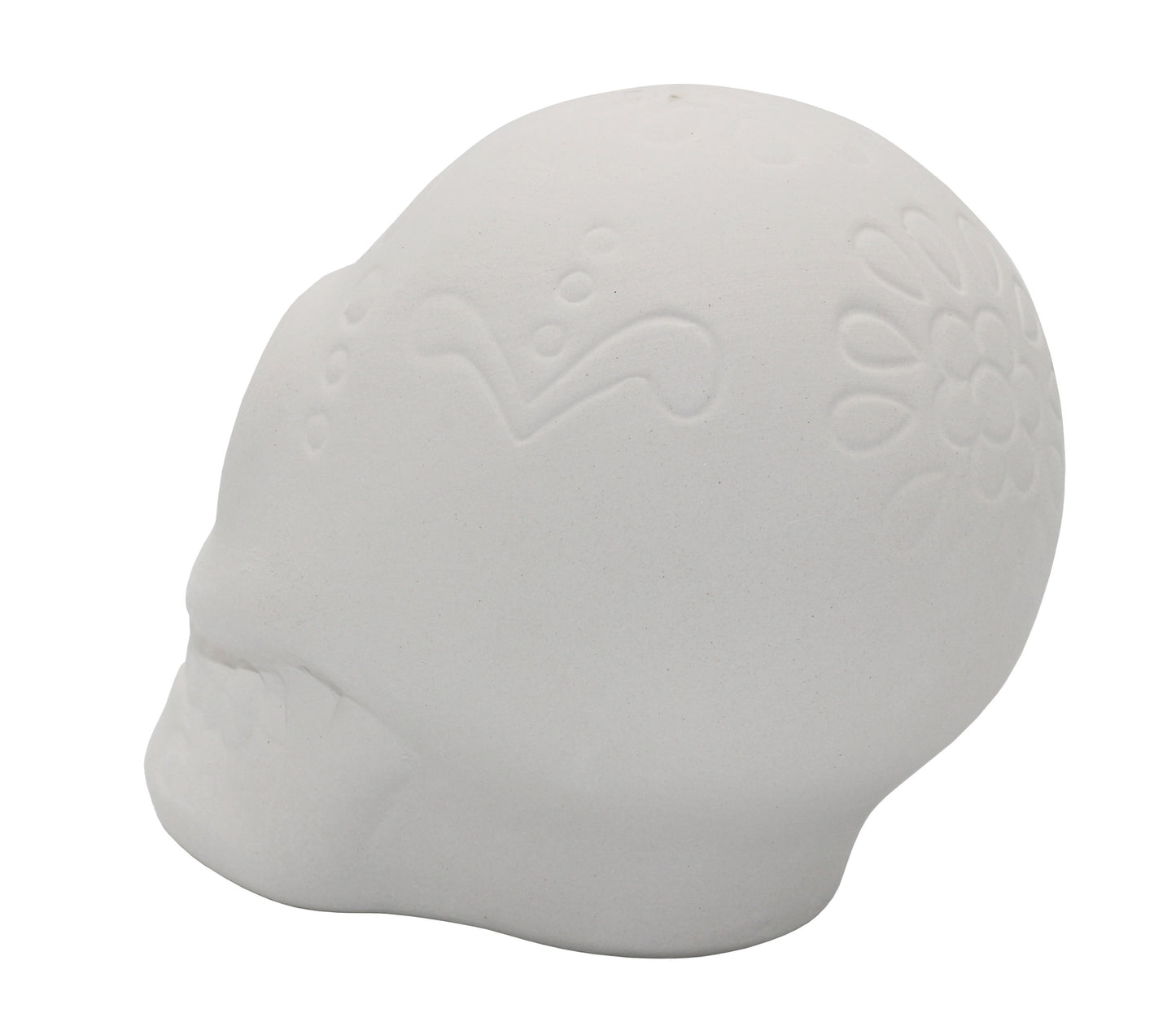 4 Pack of Ceramic Bisque Sugar Skull Shape Halloween Figurines - view 5