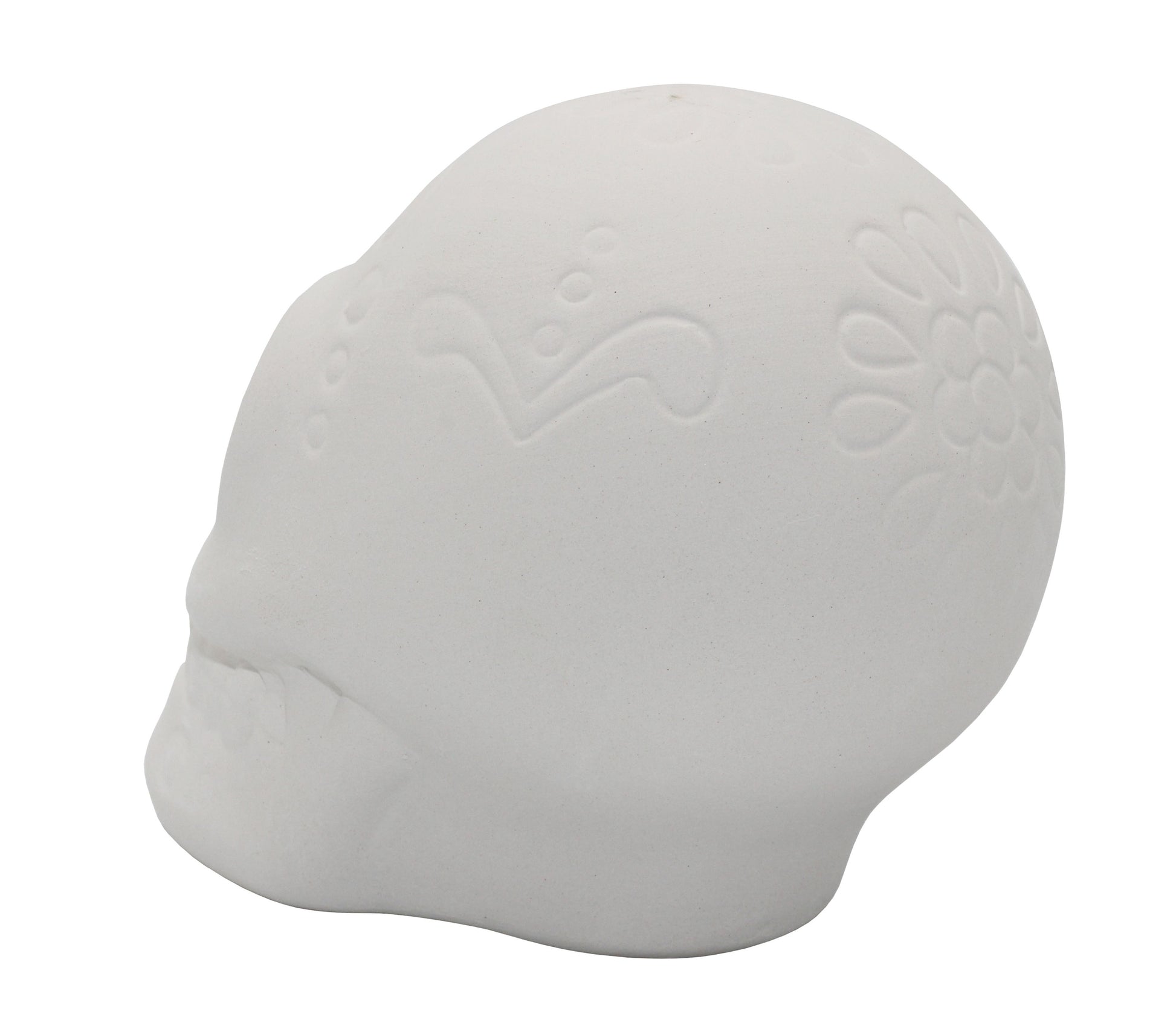 4 Pack of Ceramic Bisque Sugar Skull Shape Halloween Figurines - view 5