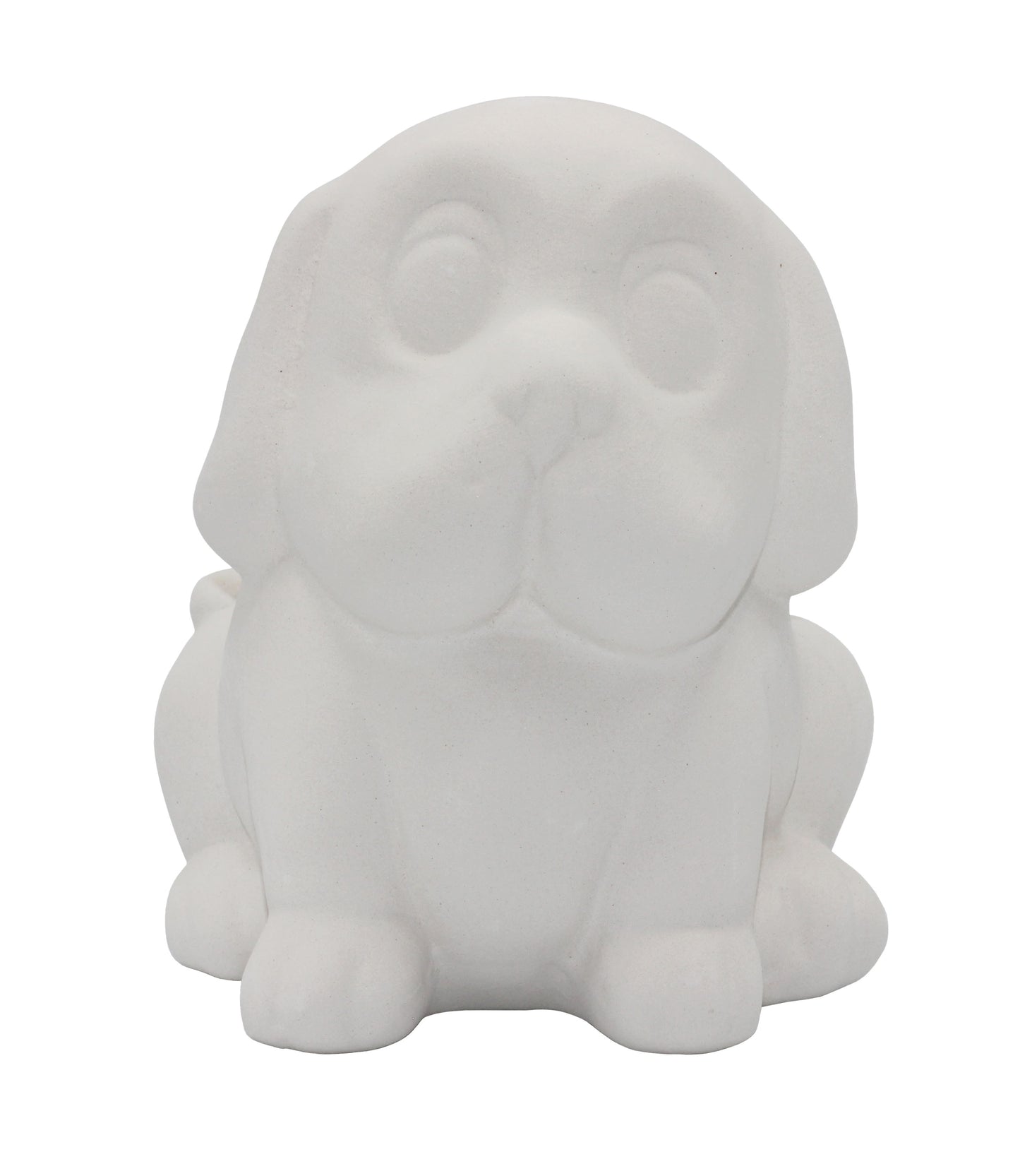 4 Pack of Ready to Paint Ceramic Bisque Dog Piggy Banks - close-up