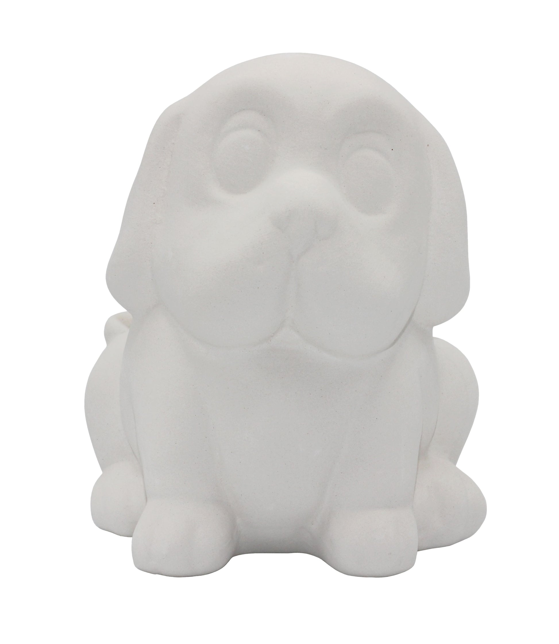 4 Pack of Ready to Paint Ceramic Bisque Dog Piggy Banks - close-up